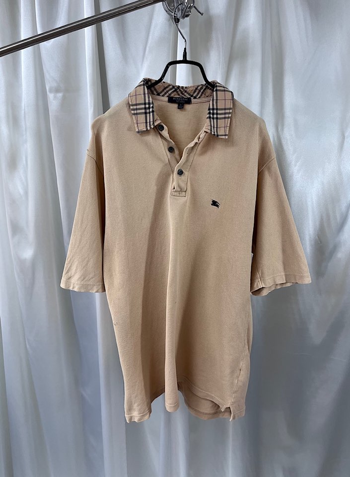 BURBERRY 1/2 pq shirt (s) (made in England)