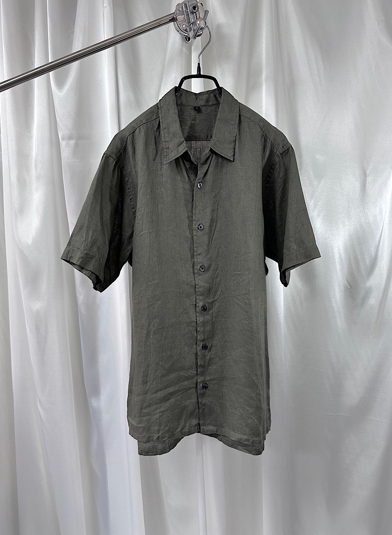 muji linen 1/2 shirt (L)