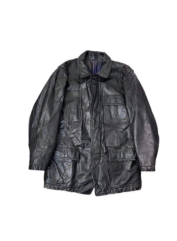 Issey miyake leather jacket (m)