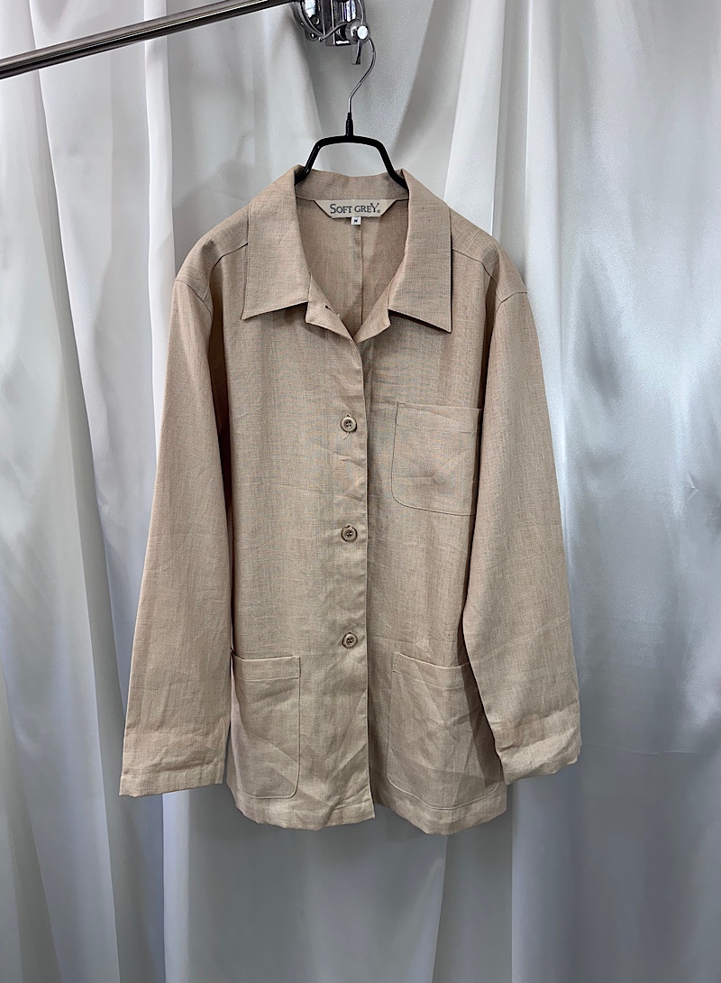 SOFT GREY linen jacket (M)