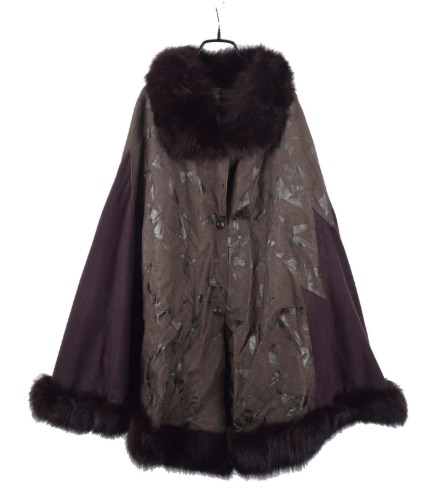 SAM-RONE wool&amp;leather cape (made in France)