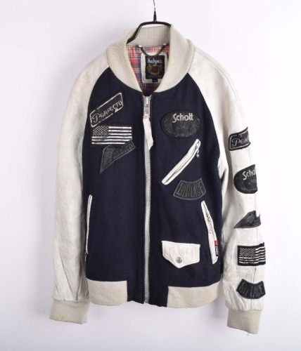 schott leather stadium jacket (m)