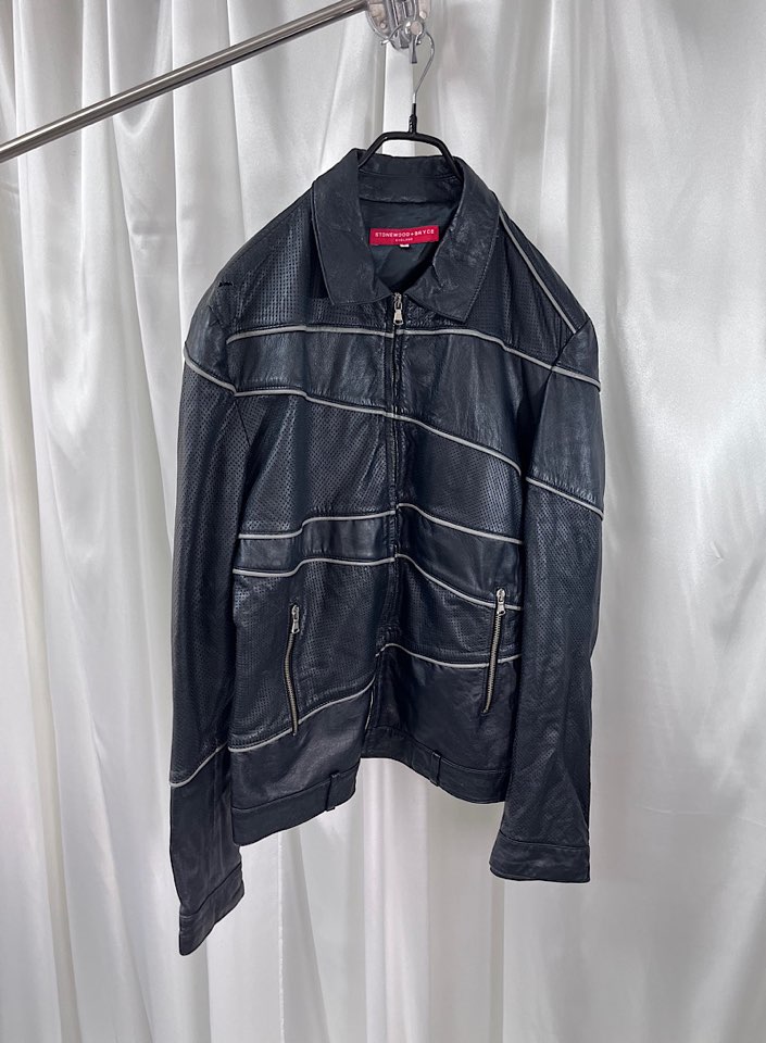 STONEWOOD + BRYCE leather jacket (L) (made in U.K.)