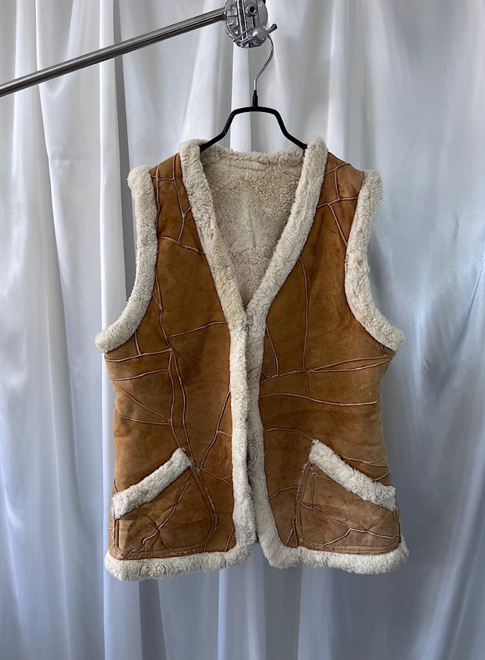 vintage leather vest (L)
