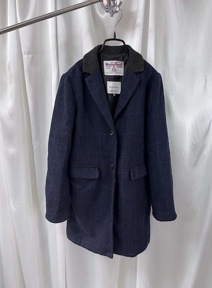Harris Tweed x Sevendays=Sunday wool coat (m)