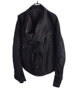 OLMAR and MIRTA by RICK OWENS Drkshdw oversized black waxed jeans jacket (made in Italy)